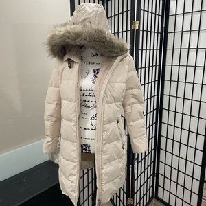 NWT Ralph Lauren - Quilted Faux Shearling Lined Down & Feather Parka cream
